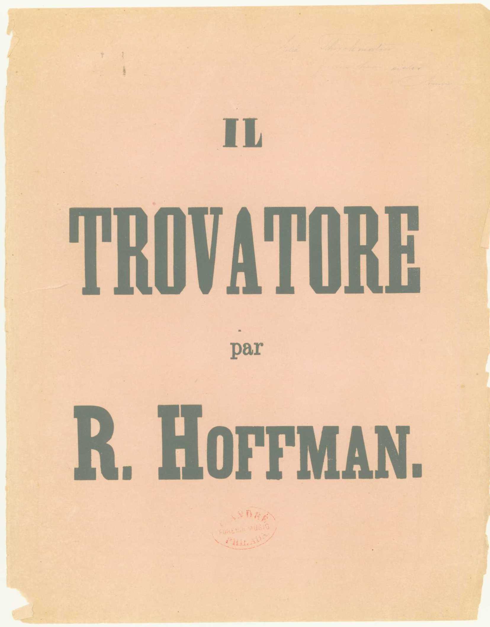 Hoffman, Richard - Souvenir de Trovatore de Verdi